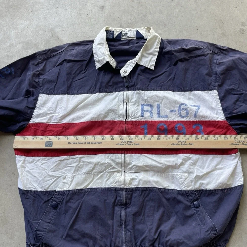 Vintage Polo Ralph Lauren Jacket Mens L CP93 Stadium RL-67 1993 Flag Windbreaker